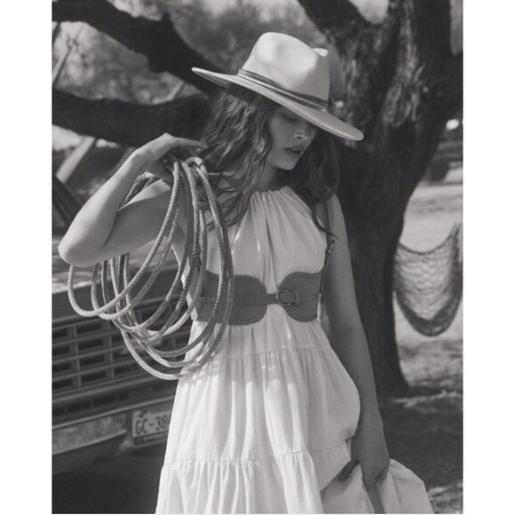 Anthropologie Harness Corset Belt Women Size XS NWT Leather Sand Sexy Cowgirl main image 4
